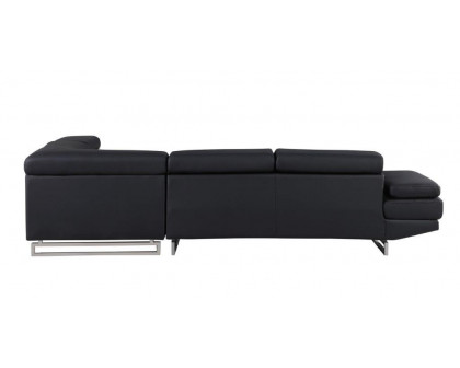 GUF 8136 Right Facing Sectional - Black, Leather