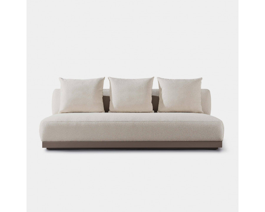 Harbour Amalfi 3 Seat Armless Sofa - Aluminum Asteroid, Panama Blanco