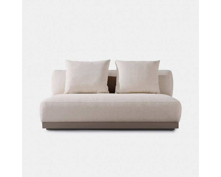 Harbour Amalfi 2 Seat Armless Sofa - Aluminum Asteroid, Panama Blanco