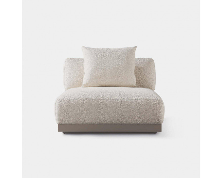 Harbour Amalfi Armless Single - Aluminum Asteroid, Siesta Ivory