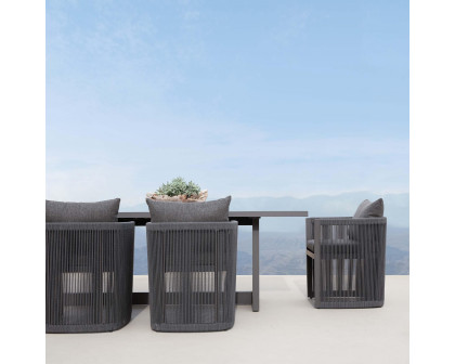 Harbour Antigua Dining Chair - Aluminum Asteroid, Siesta Indigo, Rope Dark Gray