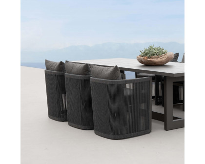 Harbour Antigua Dining Chair - Aluminum Asteroid, Siesta Indigo, Rope Dark Gray