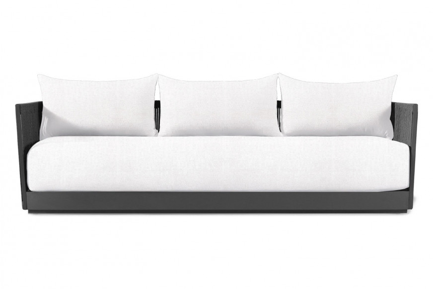 Harbour™ Antigua 3 Seat Sofa - Aluminum Asteroid, Panama Blanco