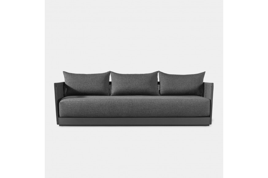 Harbour™ Antigua 3 Seat Sofa - Aluminum Asteroid, Siesta Indigo, Rope Dark Gray