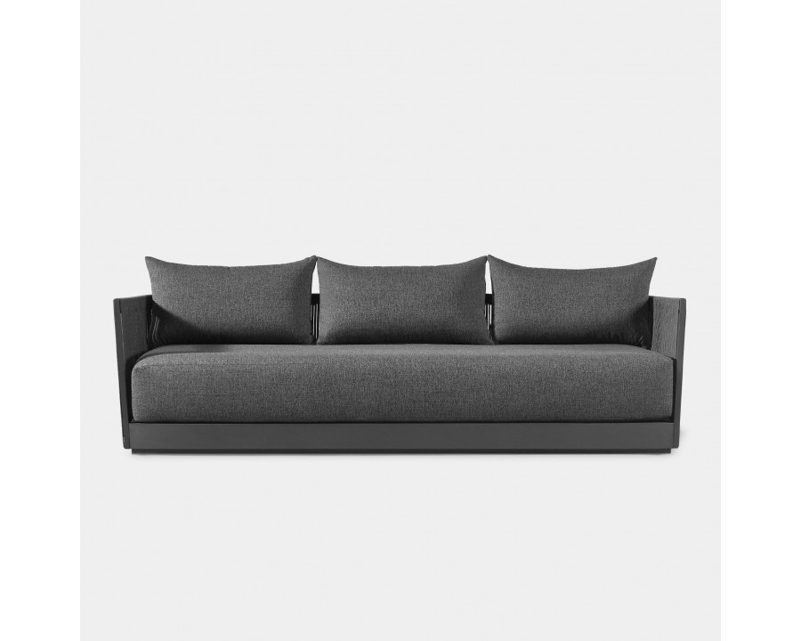 Harbour Antigua 3 Seat Sofa - Aluminum Asteroid, Siesta Indigo, Rope Dark Gray