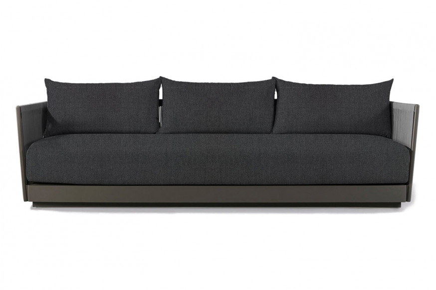 Harbour™ Antigua 3 Seat Sofa - Aluminum Taupe, Panama Grafito