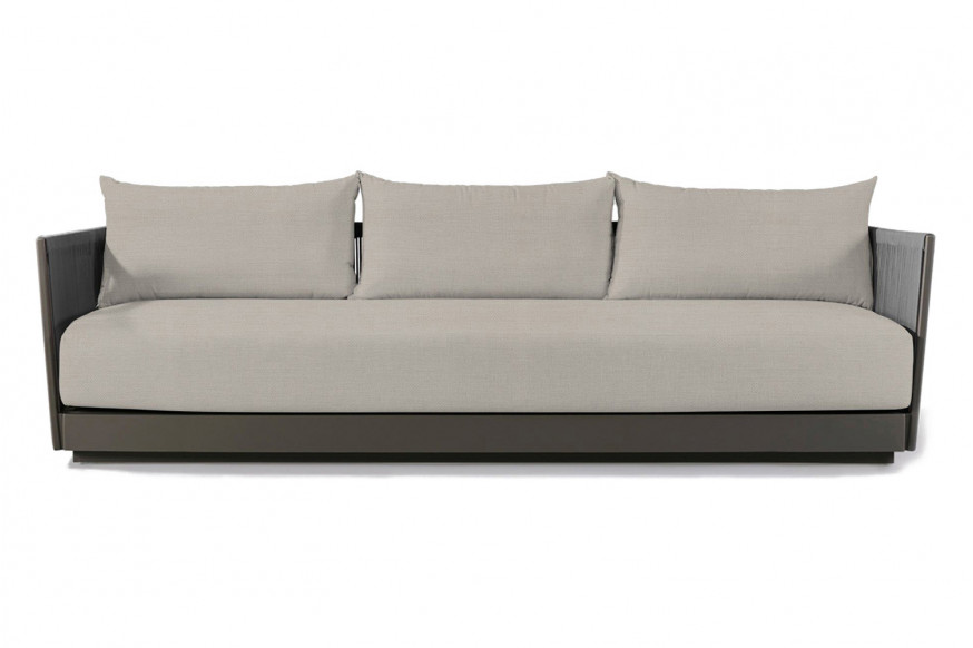 Harbour™ Antigua 3 Seat Sofa - Aluminum Taupe, Panama Marble