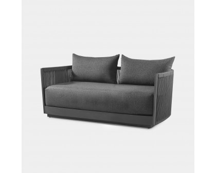 Harbour Antigua 2 Seat Sofa - Aluminum Asteroid, Lisos Grafito, Rope Dark Gray