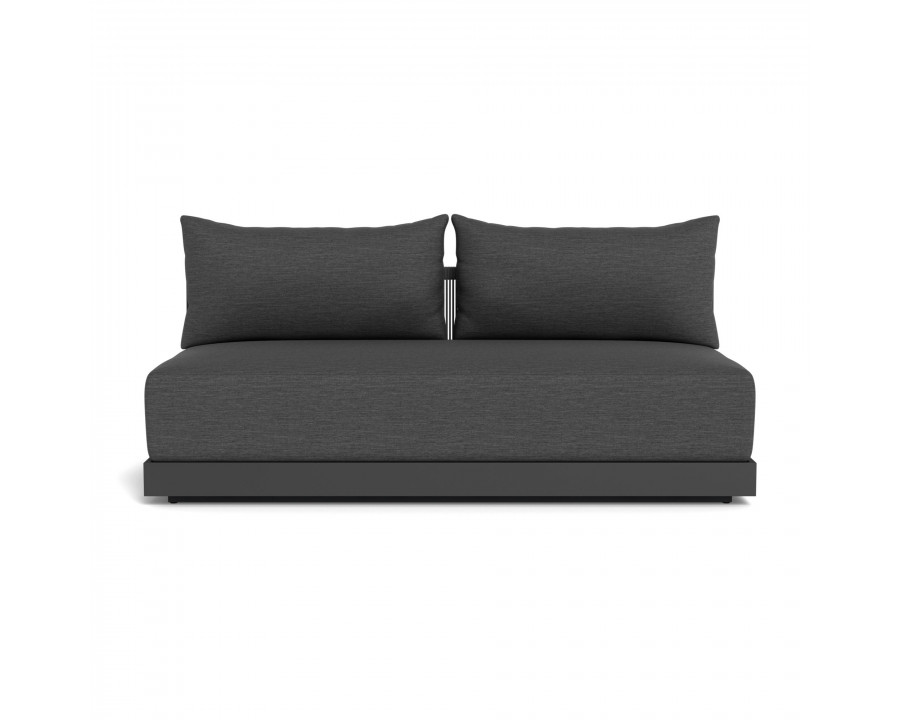 Harbour Antigua 2 Seat Armless Sofa - Aluminum Asteroid, Lisos Grafito, Rope Dark Gray