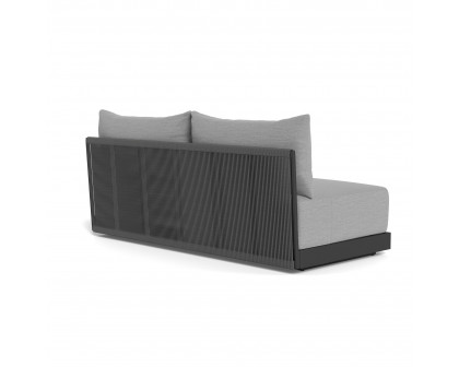 Harbour Antigua 2 Seat Armless Sofa - Aluminum Asteroid, Lisos Piedra, Rope Dark Gray