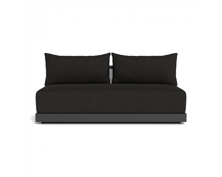 Harbour Antigua 2 Seat Armless Sofa - Aluminum Asteroid, Copacabana Midnight, Rope Dark Gray