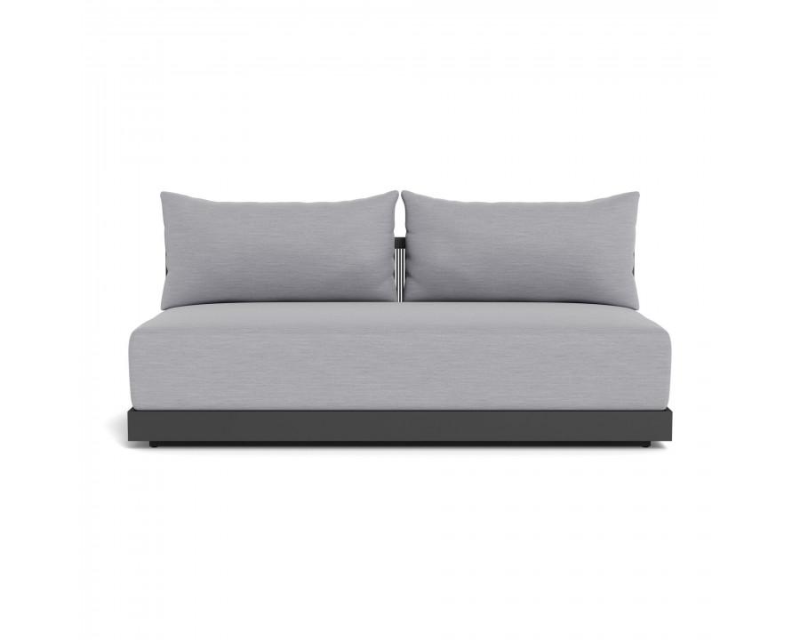 Harbour Antigua 2 Seat Armless Sofa - Aluminum Asteroid, Panama Cloud, Rope Dark Gray