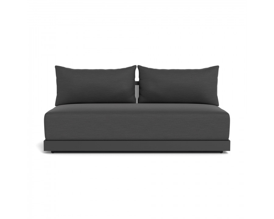 Harbour Antigua 2 Seat Armless Sofa - Aluminum Asteroid, Panama Grafito, Rope Dark Gray