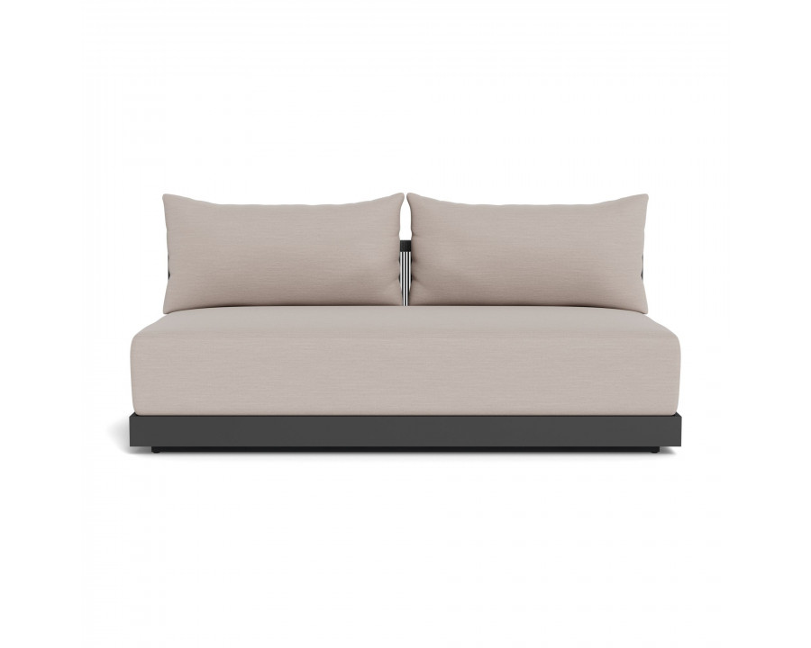 Harbour Antigua 2 Seat Armless Sofa - Aluminum Asteroid, Panama Marble, Rope Dark Gray