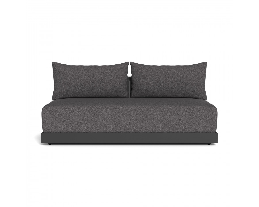 Harbour Antigua 2 Seat Armless Sofa - Aluminum Asteroid, Riviera Slate, Rope Dark Gray