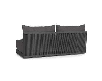 Harbour Antigua 2 Seat Armless Sofa - Aluminum Asteroid, Riviera Slate, Rope Dark Gray