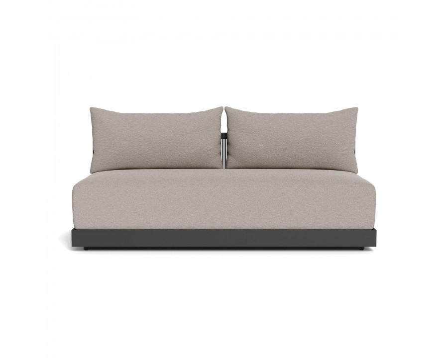 Harbour Antigua 2 Seat Armless Sofa - Aluminum Asteroid, Riviera Stone, Rope Dark Gray