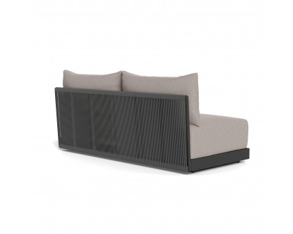 Harbour Antigua 2 Seat Armless Sofa - Aluminum Asteroid, Riviera Stone, Rope Dark Gray