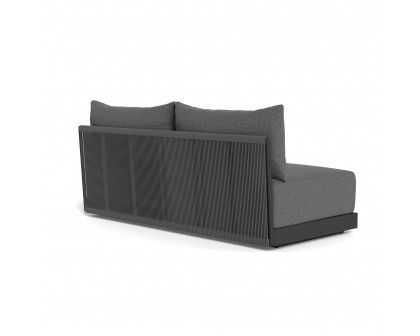 Harbour Antigua 2 Seat Armless Sofa - Aluminum Asteroid, Siesta Slate, Rope Dark Gray