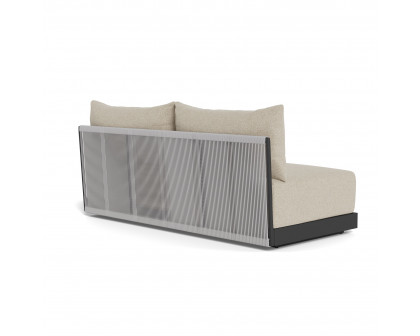 Harbour Antigua 2 Seat Armless Sofa - Aluminum Asteroid, Siesta Taupe, Rope Light Gray