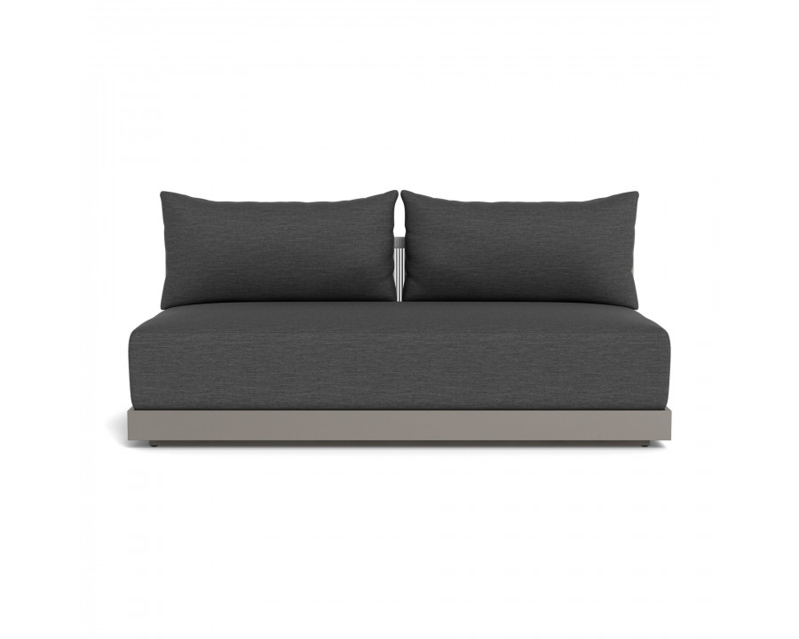 Harbour Antigua 2 Seat Armless Sofa - Aluminum Taupe, Lisos Grafito, Rope Light Gray