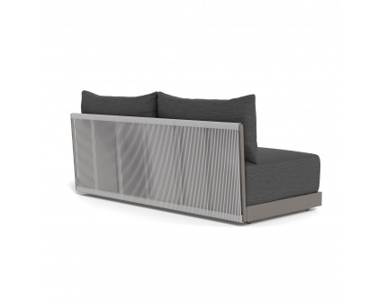 Harbour Antigua 2 Seat Armless Sofa - Aluminum Taupe, Lisos Grafito, Rope Light Gray