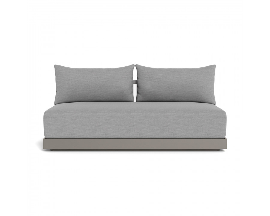 Harbour Antigua 2 Seat Armless Sofa - Aluminum Taupe, Lisos Piedra, Rope Light Gray