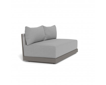 Harbour Antigua 2 Seat Armless Sofa - Aluminum Taupe, Lisos Piedra, Rope Light Gray