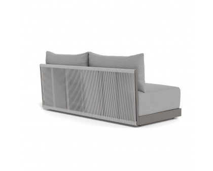 Harbour Antigua 2 Seat Armless Sofa - Aluminum Taupe, Lisos Piedra, Rope Light Gray