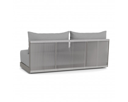 Harbour Antigua 2 Seat Armless Sofa - Aluminum Taupe, Lisos Piedra, Rope Light Gray