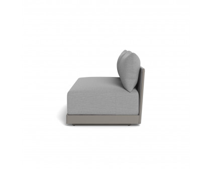 Harbour Antigua 2 Seat Armless Sofa - Aluminum Taupe, Lisos Piedra, Rope Light Gray