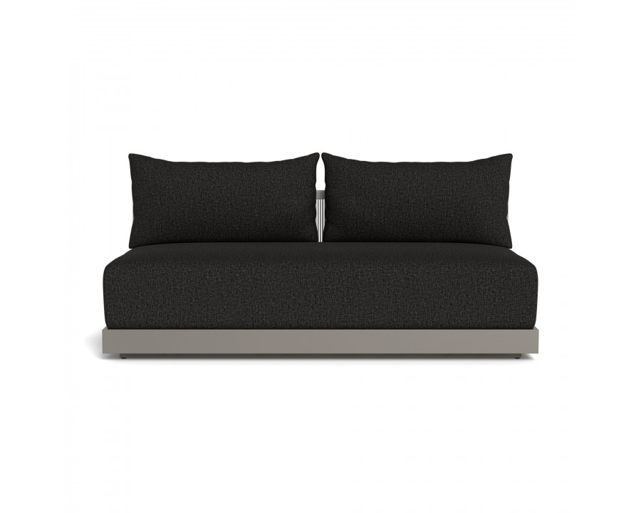 Harbour Antigua 2 Seat Armless Sofa - Aluminum Taupe, Copacabana Midnight, Rope Light Gray