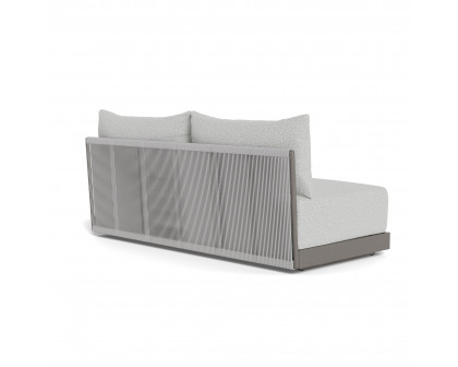 Harbour Antigua 2 Seat Armless Sofa - Aluminum Taupe, Copacabana Sand, Rope Light Gray