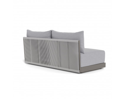 Harbour Antigua 2 Seat Armless Sofa - Aluminum Taupe, Panama Cloud, Rope Light Gray