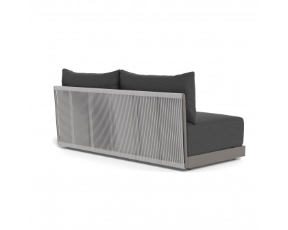 Harbour Antigua 2 Seat Armless Sofa - Aluminum Taupe, Panama Grafito, Rope Light Gray