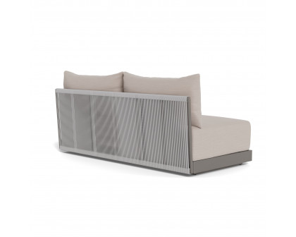 Harbour Antigua 2 Seat Armless Sofa - Aluminum Taupe, Panama Marble, Rope Light Gray