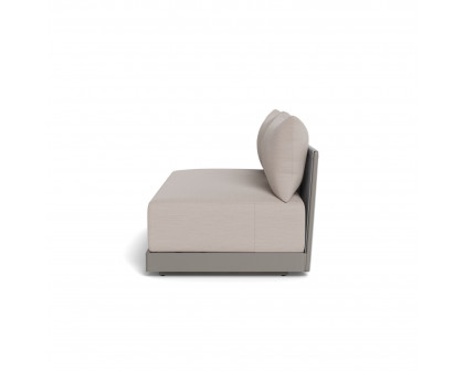 Harbour Antigua 2 Seat Armless Sofa - Aluminum Taupe, Panama Marble, Rope Light Gray