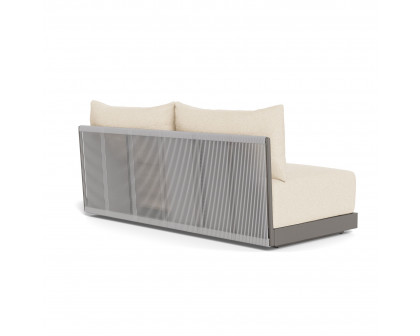 Harbour Antigua 2 Seat Armless Sofa - Aluminum Taupe, Riviera Sand, Rope Light Gray