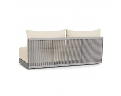 Harbour Antigua 2 Seat Armless Sofa - Aluminum Taupe, Riviera Sand, Rope Light Gray