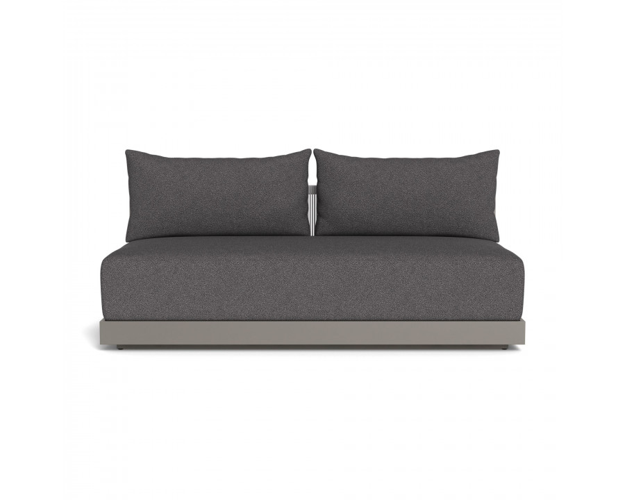 Harbour Antigua 2 Seat Armless Sofa - Aluminum Taupe, Riviera Slate, Rope Light Gray