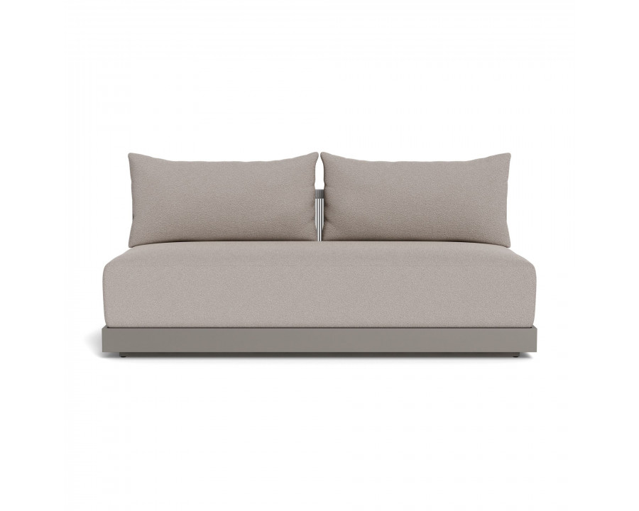 Harbour Antigua 2 Seat Armless Sofa - Aluminum Taupe, Riviera Stone, Rope Light Gray