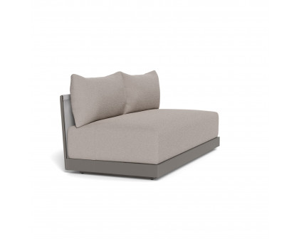 Harbour Antigua 2 Seat Armless Sofa - Aluminum Taupe, Riviera Stone, Rope Light Gray