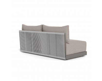 Harbour Antigua 2 Seat Armless Sofa - Aluminum Taupe, Riviera Stone, Rope Light Gray