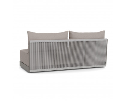 Harbour Antigua 2 Seat Armless Sofa - Aluminum Taupe, Riviera Stone, Rope Light Gray