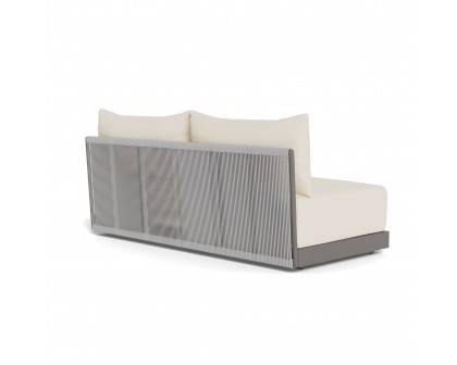 Harbour Antigua 2 Seat Armless Sofa - Aluminum Taupe, Siesta Ivory, Rope Light Gray