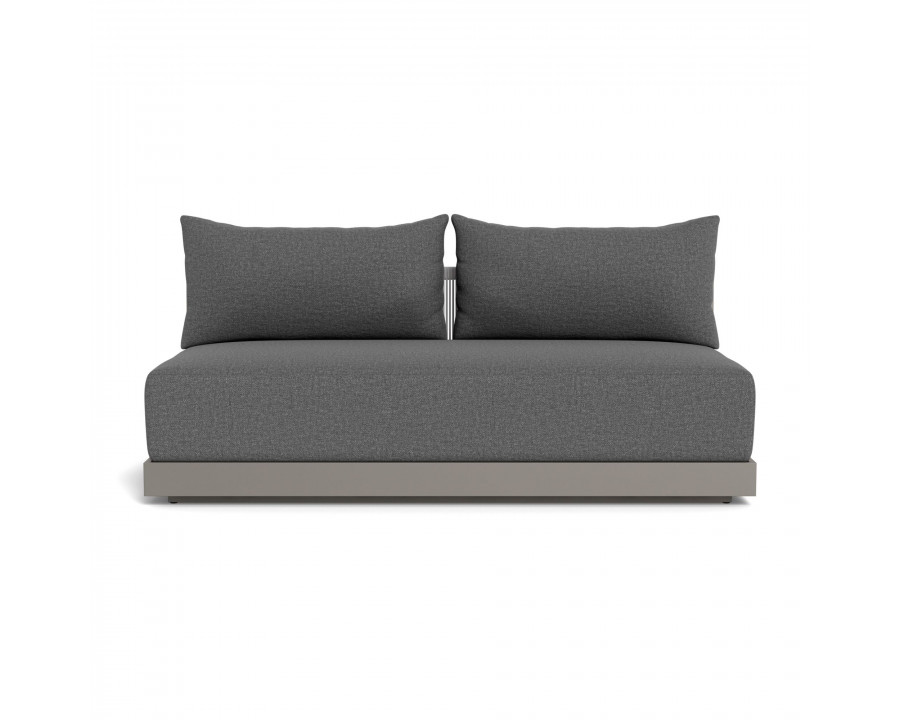 Harbour Antigua 2 Seat Armless Sofa - Aluminum Taupe, Siesta Slate, Rope Light Gray