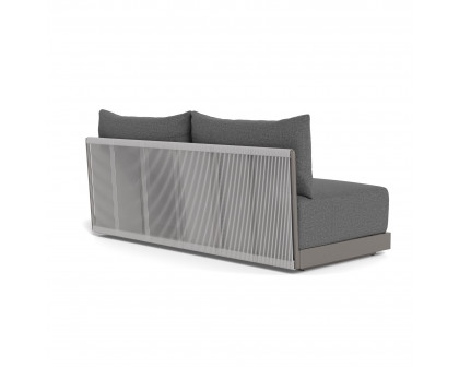 Harbour Antigua 2 Seat Armless Sofa - Aluminum Taupe, Siesta Slate, Rope Light Gray