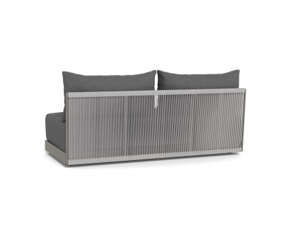 Harbour Antigua 2 Seat Armless Sofa - Aluminum Taupe, Siesta Slate, Rope Light Gray