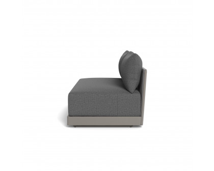 Harbour Antigua 2 Seat Armless Sofa - Aluminum Taupe, Siesta Slate, Rope Light Gray