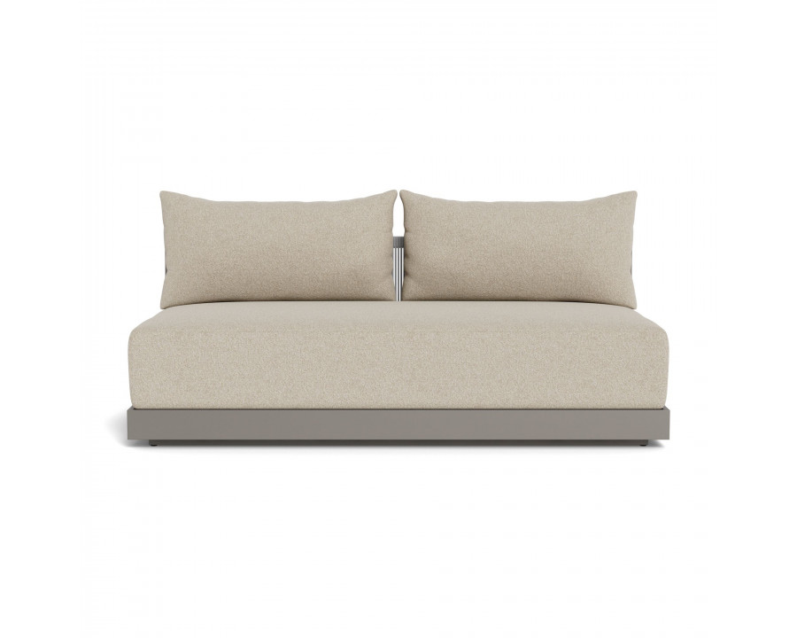 Harbour Antigua 2 Seat Armless Sofa - Aluminum Taupe, Siesta Taupe, Rope Light Gray